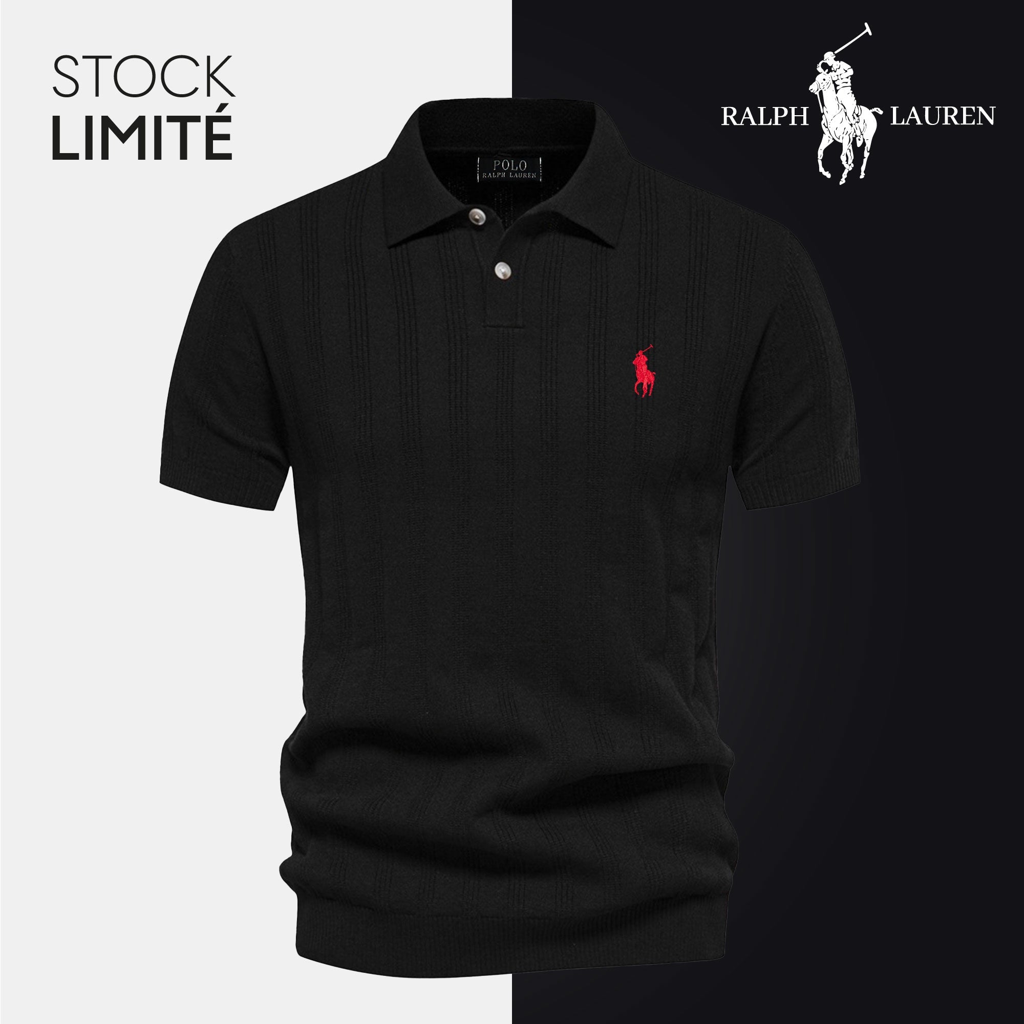 Men's Textured Knit Polo Shirt